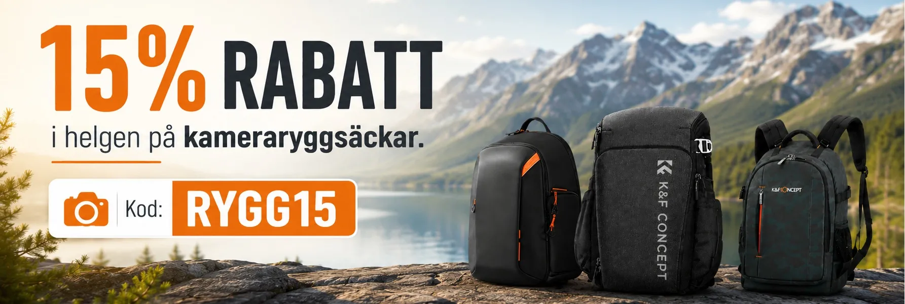 15 % rabatt p&aring; kameraryggs&auml;ckar