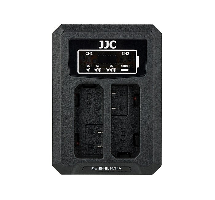  JJC USB-driven dubbel batteriladdare fr Nikon EN-EL14, EN-EL14a