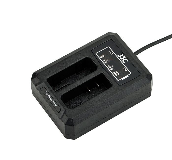  JJC USB-driven dubbel batteriladdare fr Nikon EN-EL14, EN-EL14a