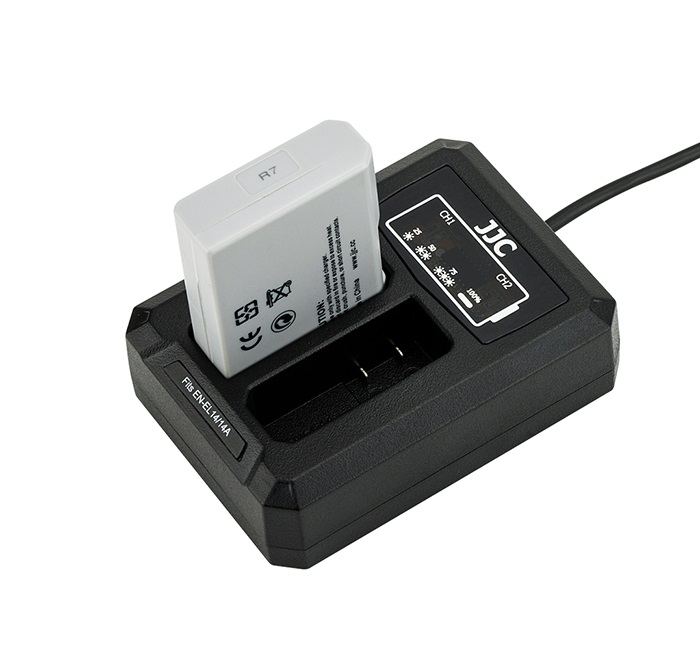  JJC USB-driven dubbel batteriladdare fr Nikon EN-EL14, EN-EL14a