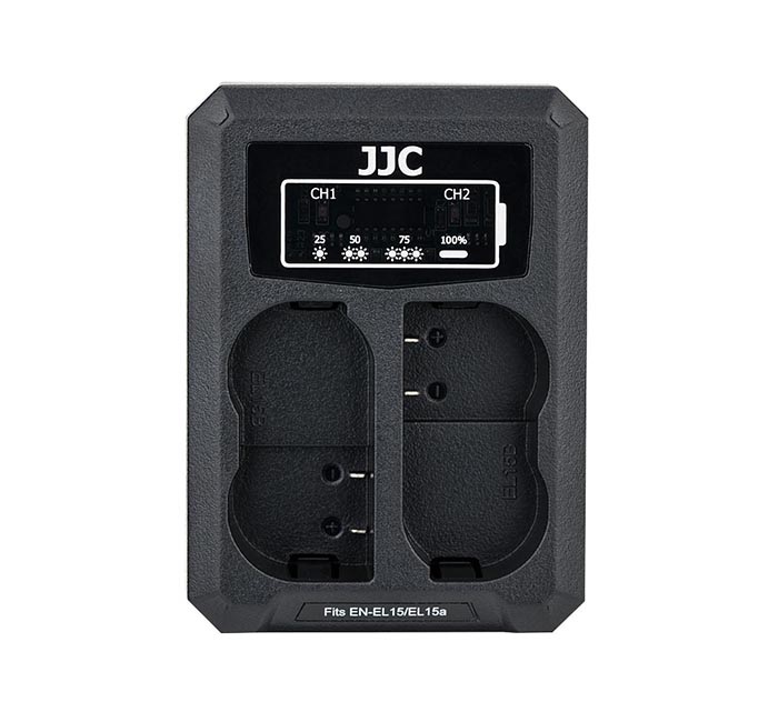  JJC USB-driven dubbel batteriladdare fr Nikon EN-EL15, EN-EL15a