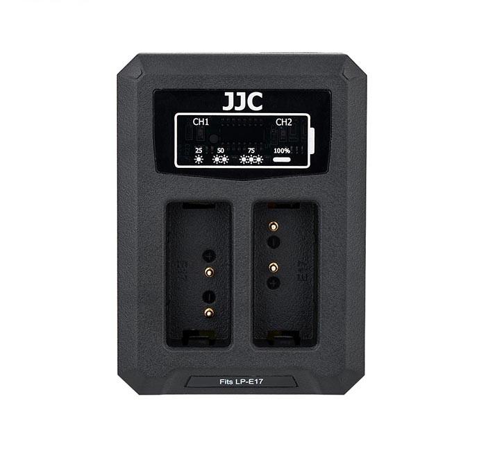  JJC USB-driven dubbel batteriladdare fr Canon LP-E17