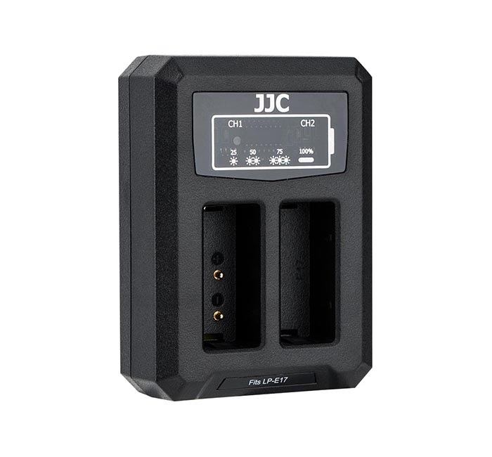  JJC USB-driven dubbel batteriladdare fr Canon LP-E17