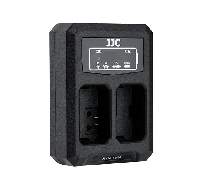  JJC USB-driven dubbel batteriladdare fr Sony NP-FW50