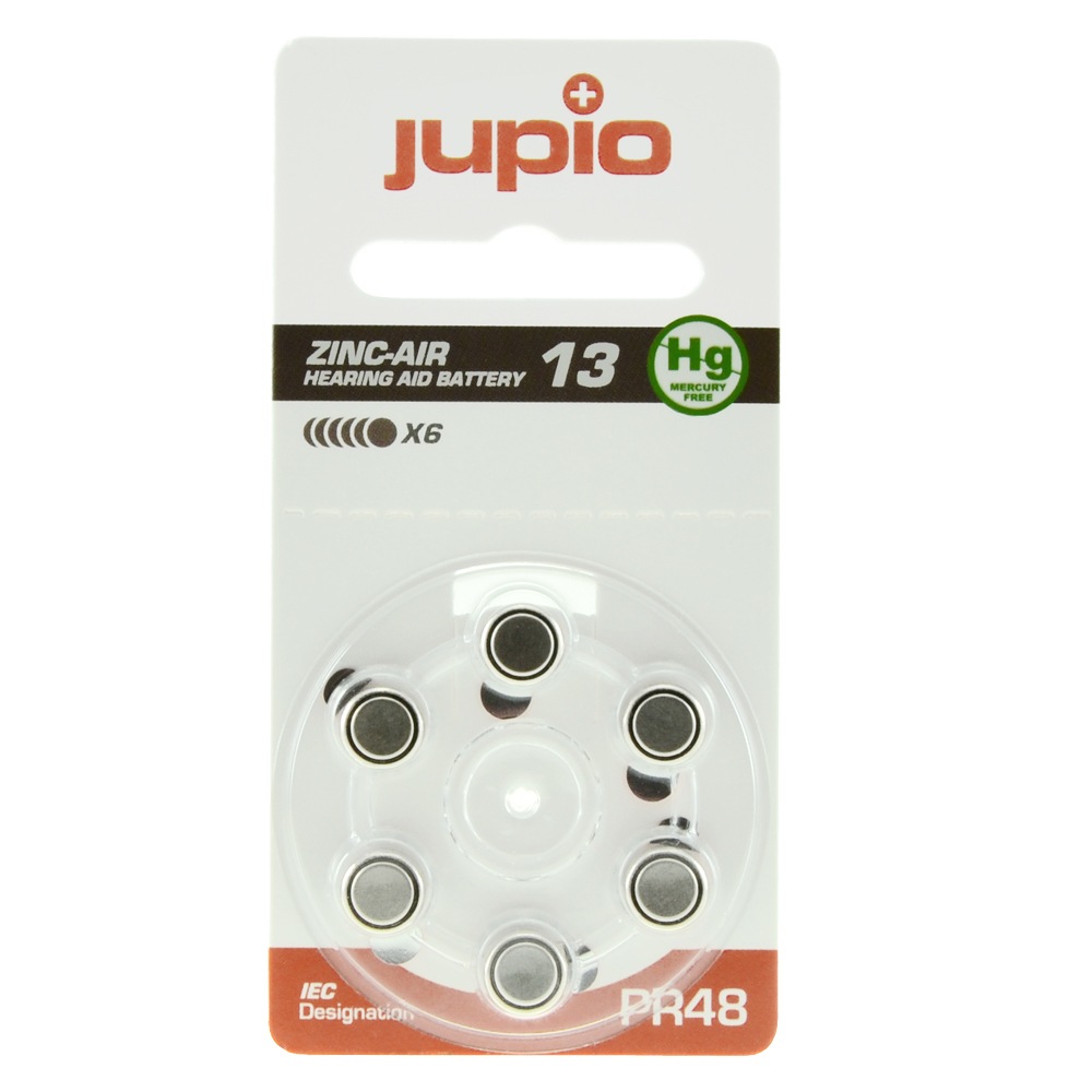 Jupio hörapparatsbatteri 13 Orange - 6st/förpackning