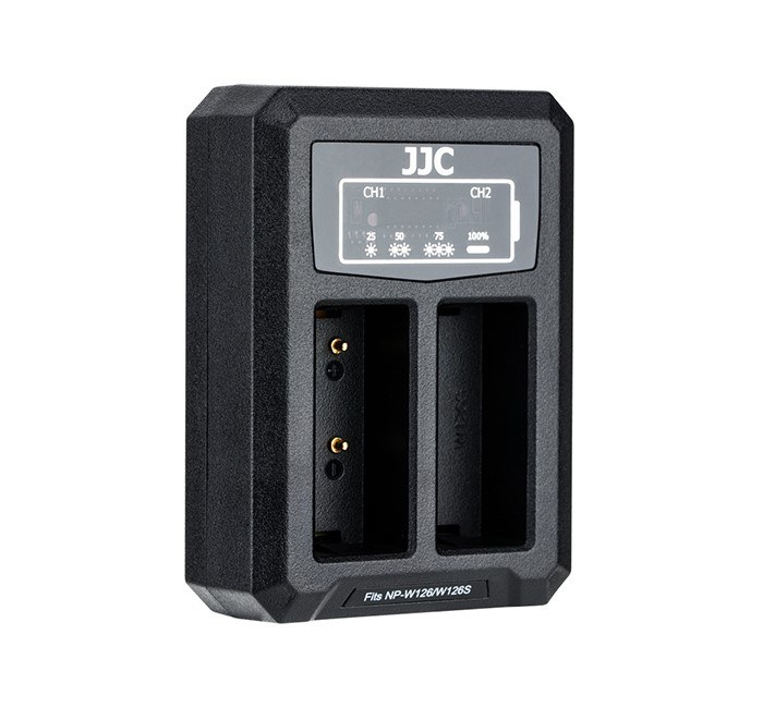 JJC USB-driven dubbel batteriladdare för Fujifilm NP-W126