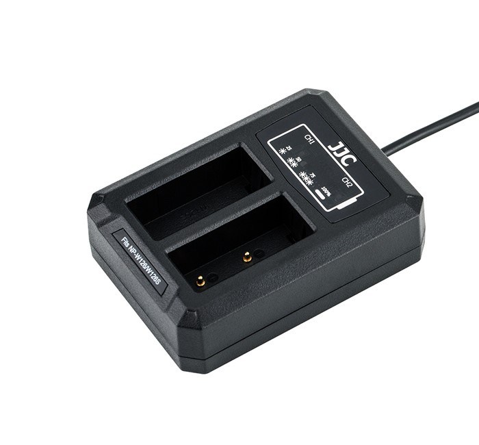  JJC USB-driven dubbel batteriladdare för Fujifilm NP-W126