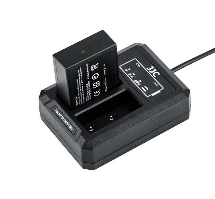  JJC USB-driven dubbel batteriladdare fr Fujifilm NP-W126