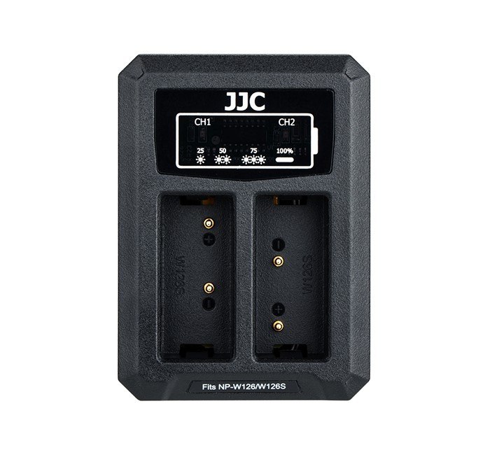  JJC USB-driven dubbel batteriladdare fr Fujifilm NP-W126