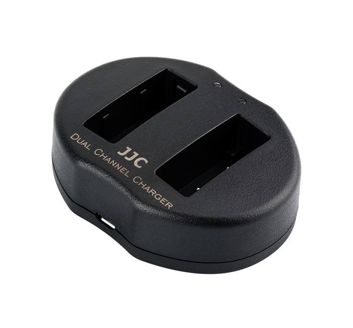JJC USB-driven dubbel batteriladdare för Olympus BLS-1/BLS-5/BLS-50