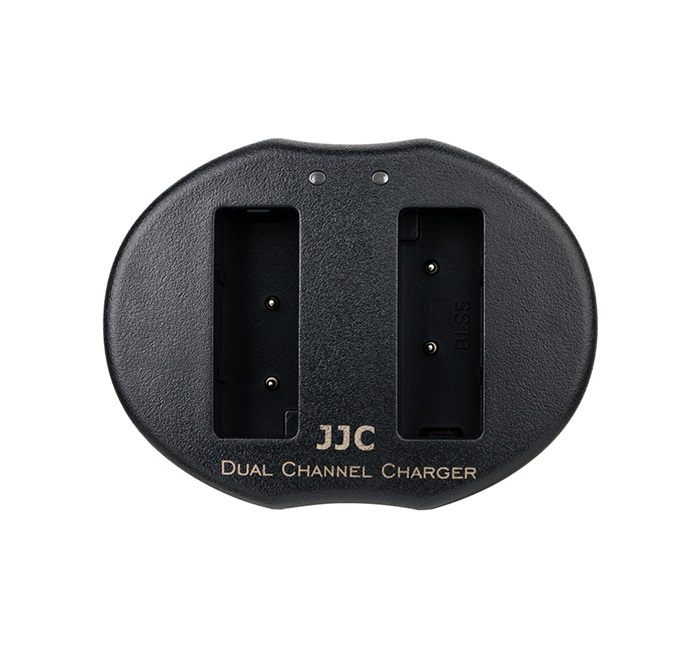 JJC USB-driven dubbel batteriladdare för Olympus BLS-1/BLS-5/BLS-50