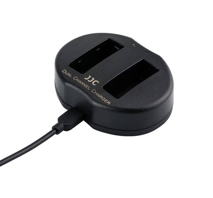 JJC USB-driven dubbel batteriladdare för Olympus BLS-1/BLS-5/BLS-50