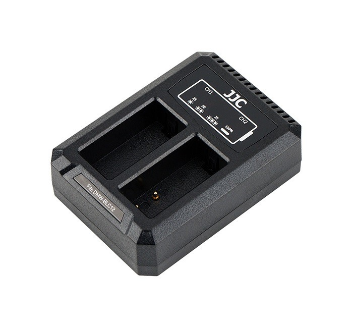  JJC USB-driven dubbel batteriladdare fr Panasonic DMW-BLC12 Leica BP-DC12