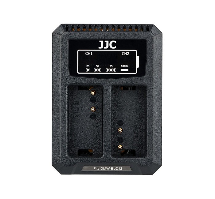  JJC USB-driven dubbel batteriladdare fr Panasonic DMW-BLC12 Leica BP-DC12