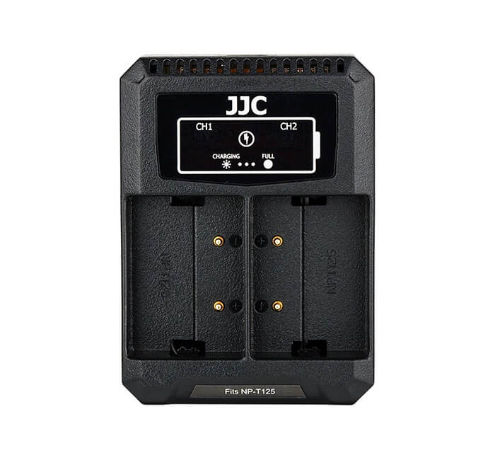  JJC USB-driven dubbel batteriladdare fr Fujifilm NP-T125