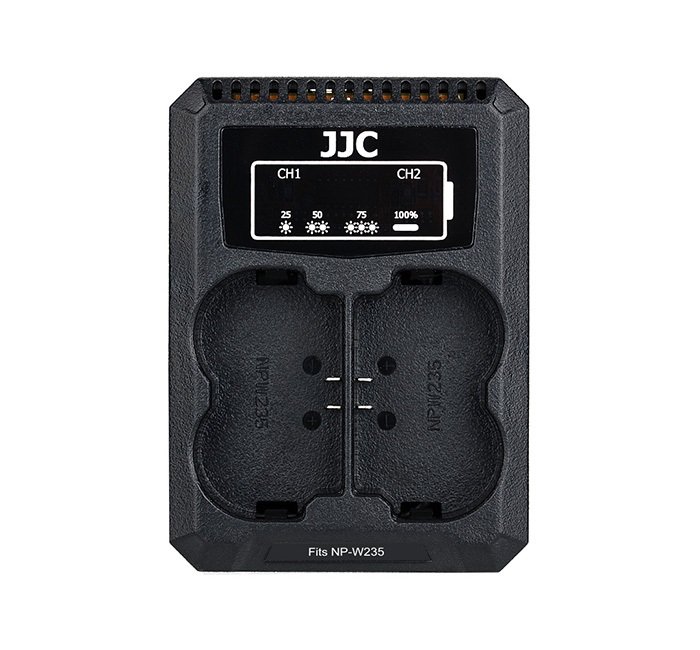  JJC USB-driven dubbel batteriladdare fr Fujifilm NP-W235