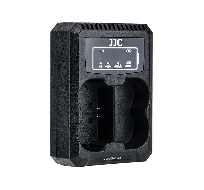  JJC USB-driven dubbel batteriladdare fr Fujifilm NP-W235