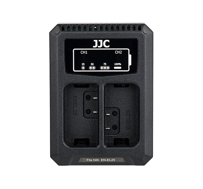  JJC USB-driven dubbel batteriladdare fr Nikon EN-EL25