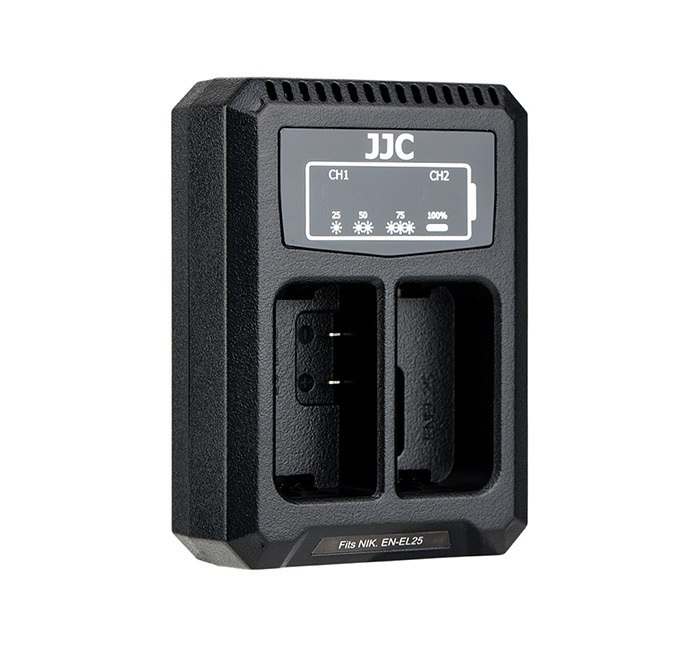  JJC USB-driven dubbel batteriladdare fr Nikon EN-EL25