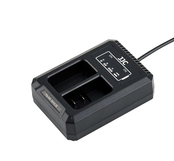  JJC USB-driven dubbel batteriladdare fr Nikon EN-EL25