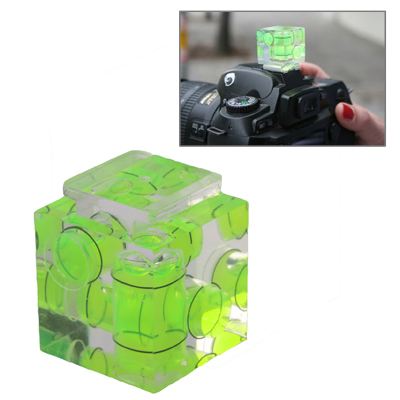 Trippelaxlad bubbelvattenpass för kamerans tillbehörssko 3D
