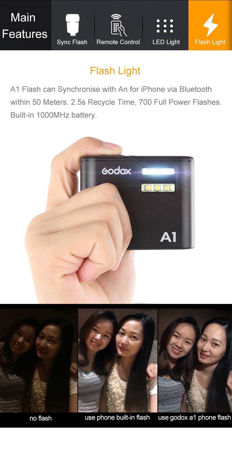 Godox A1 Smartphoneblixt & blixtutlösare