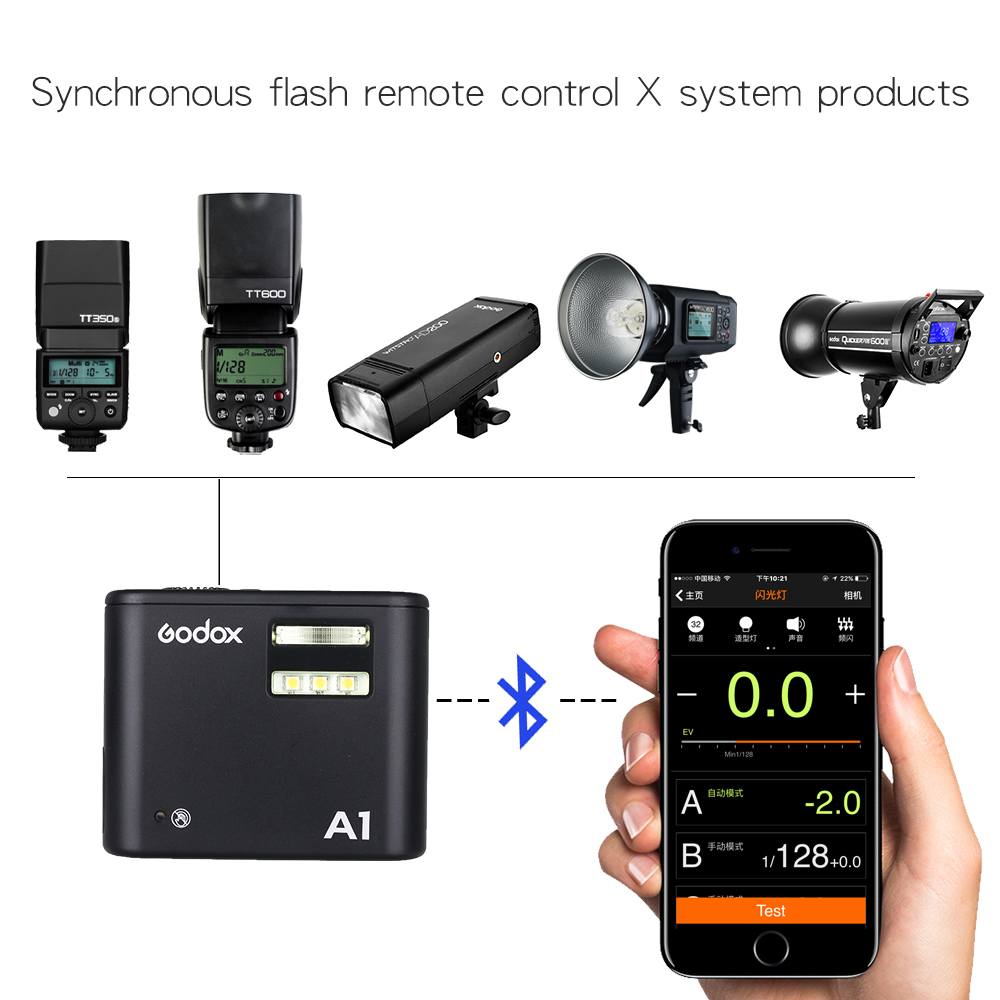 Godox A1 Blixt & blixtutlösare för Smartphone 433GHz
