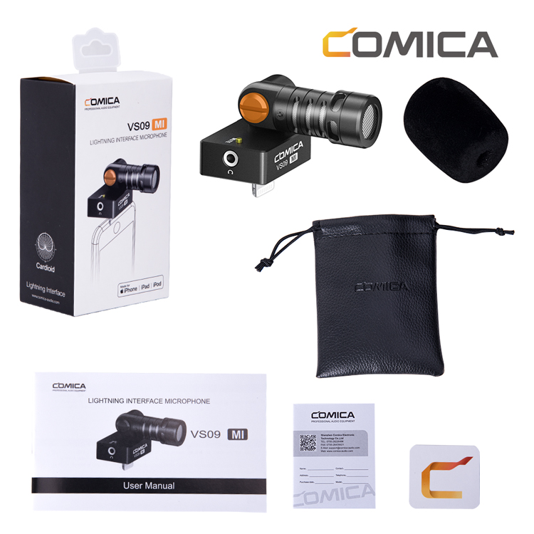  Comica VS09 M1 Mikrofon fr smartphone med lightning-kontakt