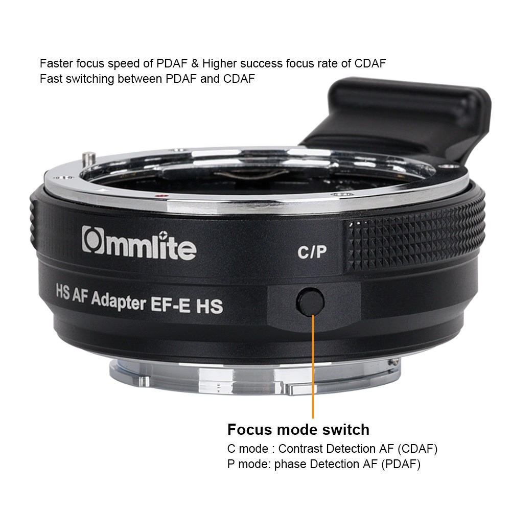 Commlite Objektivadapter elektr till Canon EF/EF-S objektiv för Sony E Kamerahus