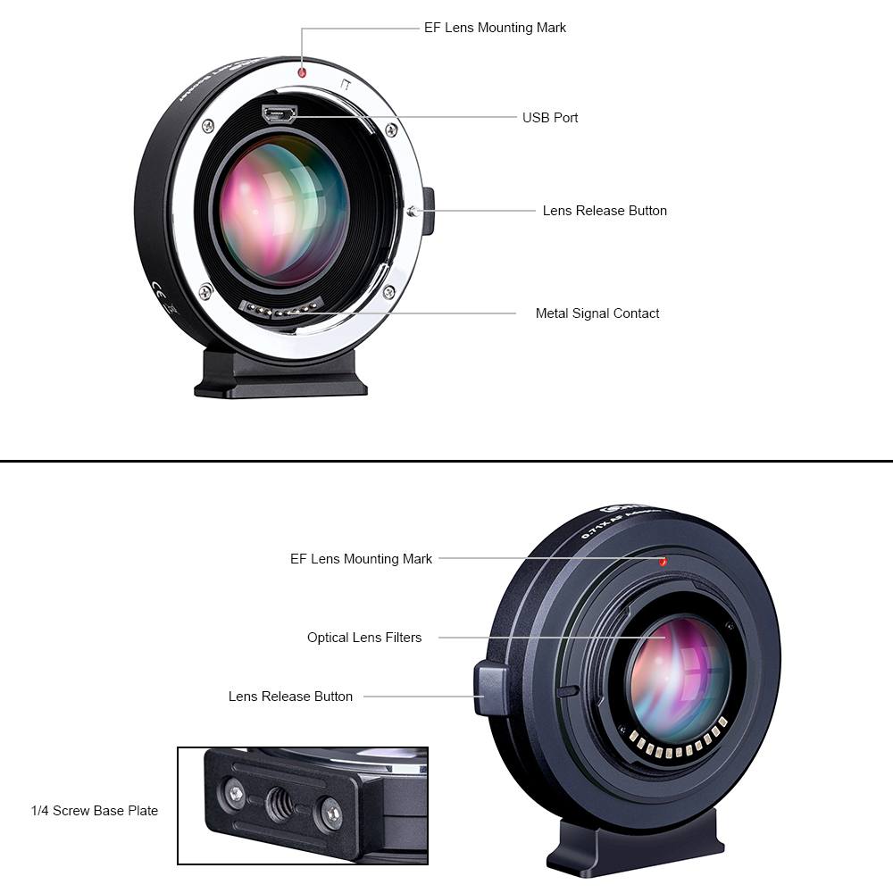 Commlite Objektivadapter 0.71x till Canon EF/EF-S Objektiv för M4/3 Kamera