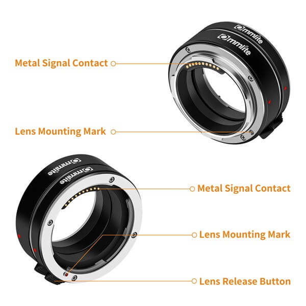 Commlite Mellanringar 10mm & 16mm elektronisk för Leica L