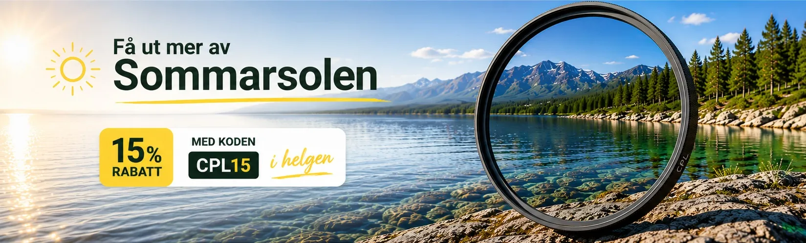 15% rabatt p&aring; polarisationsfilter