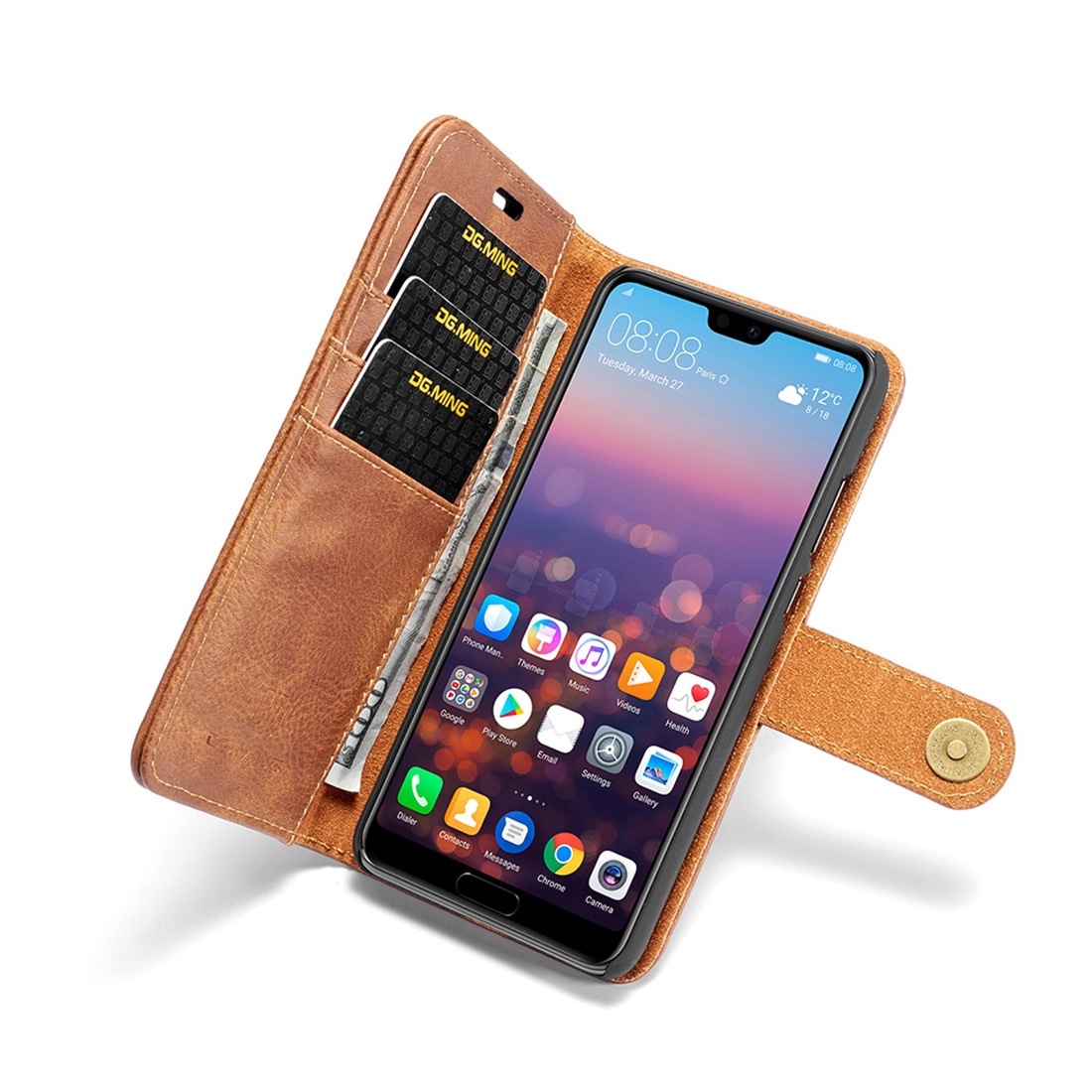 DG.MING för Huawei P20 - Plånboksfodral med magnetskal