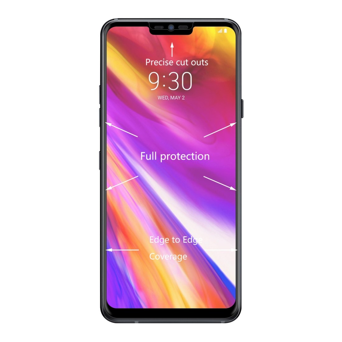 Enkay Heltäckande 3D Displayskydd 9H för LG G7 ThinQ - svart ram
