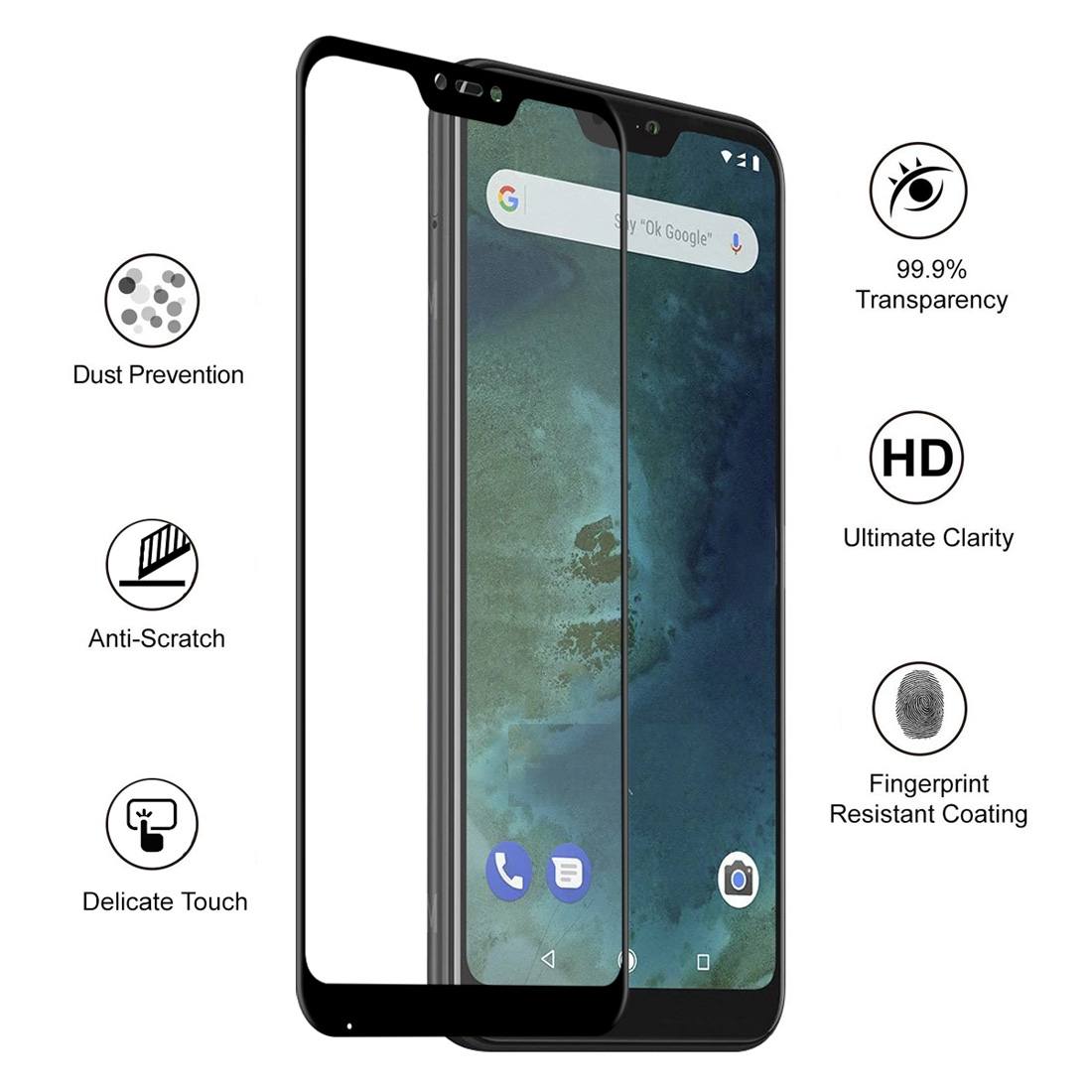 Enkay 6D Displayskydd 9H för Xiaomi Redmi 6 Pro Svart Ram