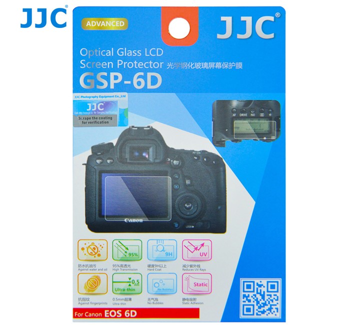  JJC Skrmskydd fr Canon EOS 6D optiskt glas 9H