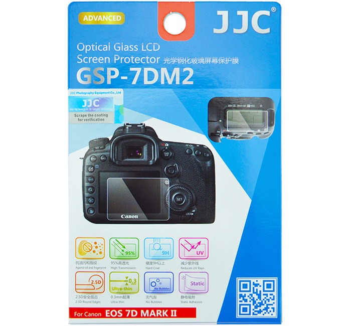  JJC Skärmskydd för Canon EOS 7D Mark II optiskt glas 9H