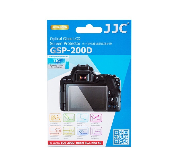  JJC Skrmskydd fr Canon EOS 200D/EOS RP optiskt glas 9H