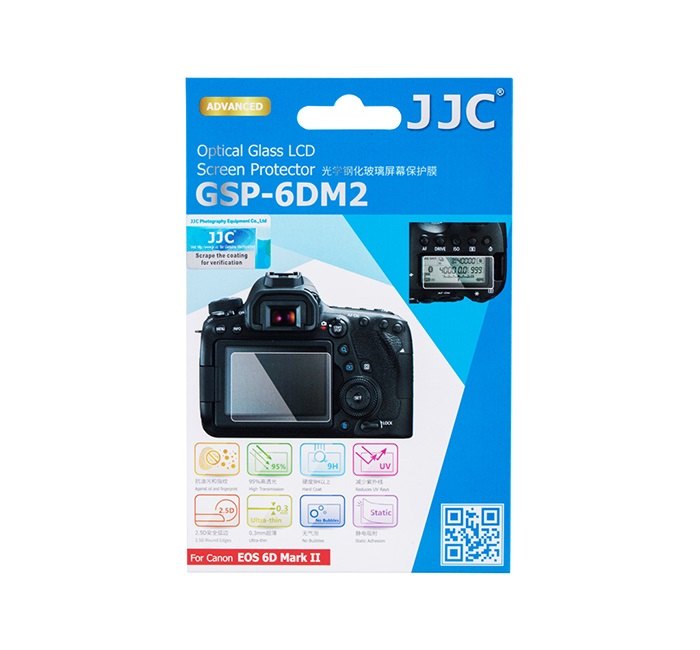  JJC Skrmskydd fr Canon EOS 6D Mark II optiskt glas 9H