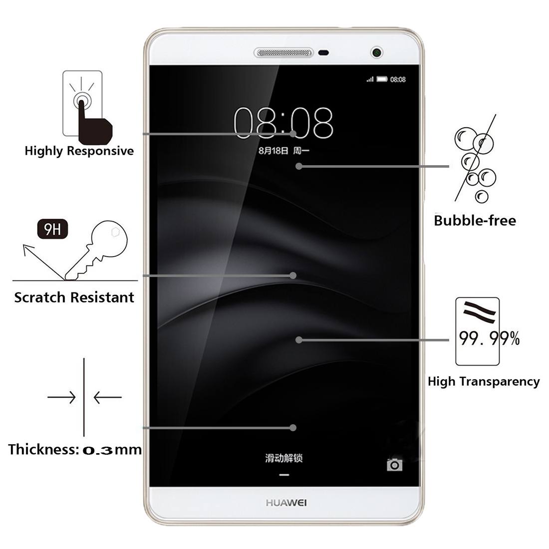 Displayskydd för Huawei Tab M2 7.0 av härdat glas