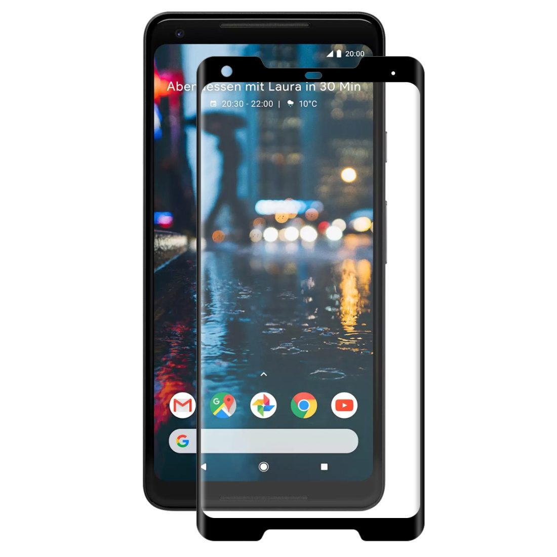Enkay Heltäckande 3D Displayskydd 9H för Google Pixel 2 XL- Svart ram