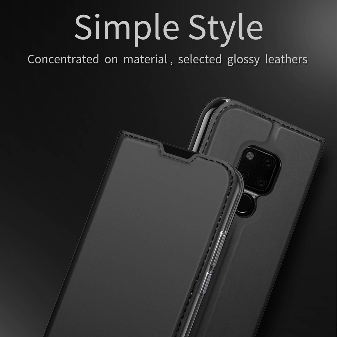 DZGOGO Flipfodral för Huawei Mate 20 X - Svart