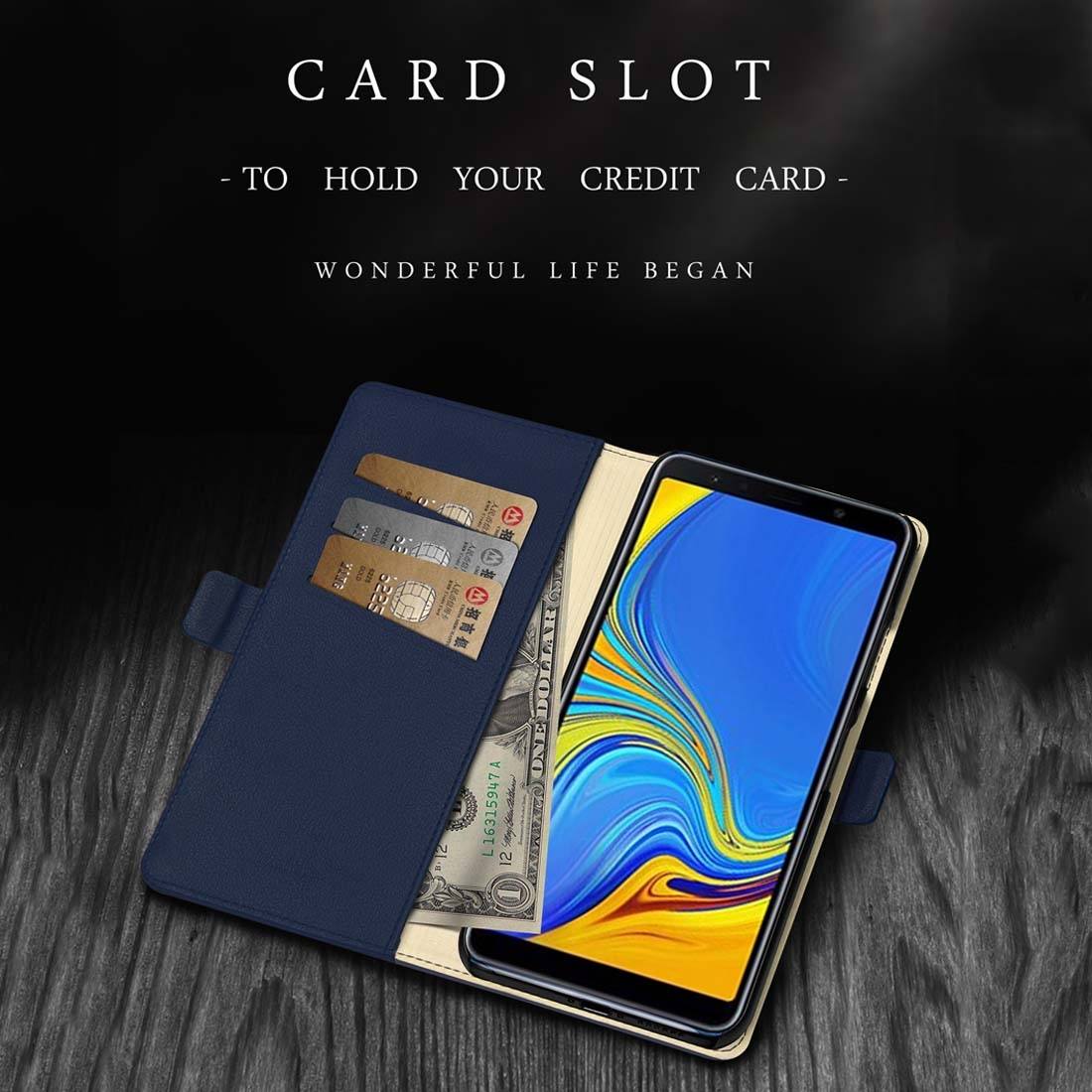 DZGOGO för Galaxy A7 (2018) - Flipfodral med kortplats PU-läder