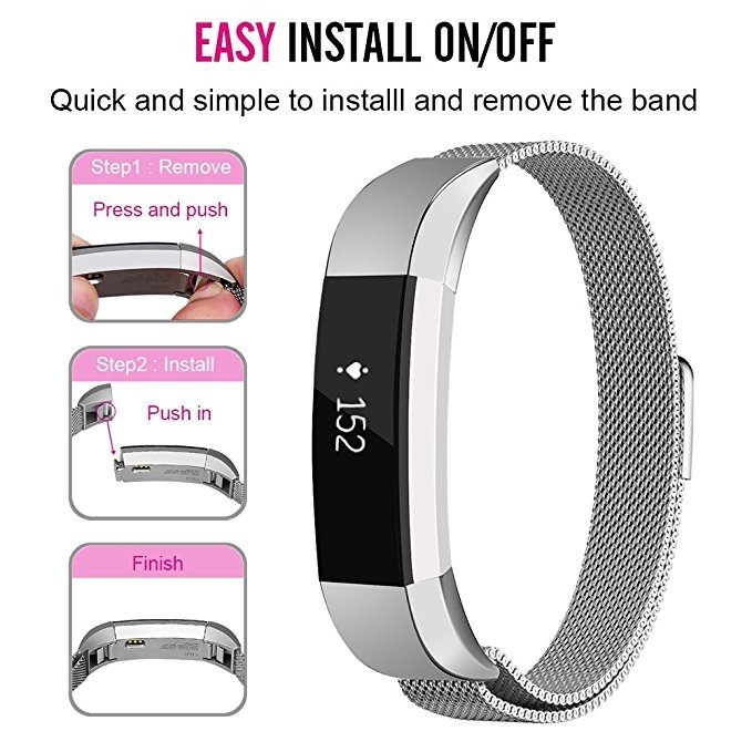  Armband fr Fitbit Alta kedja Magnetiskt ls - Lila