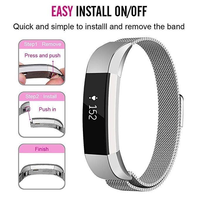 Armband för Fitbit Alta kedja Magnetiskt lås - Roséguld