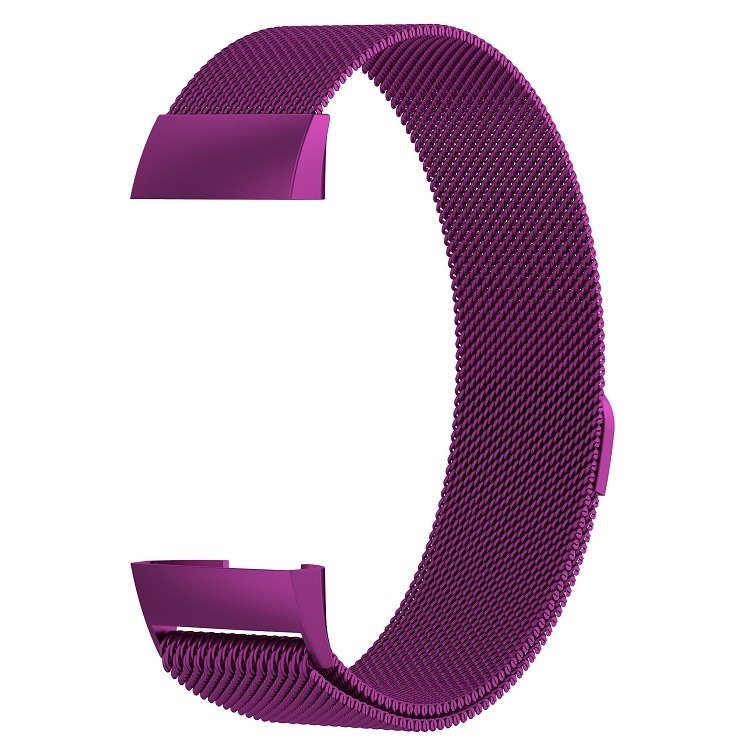  Armband fr Fitbit Charge 3/4 kedja Magnetiskt ls - Lila