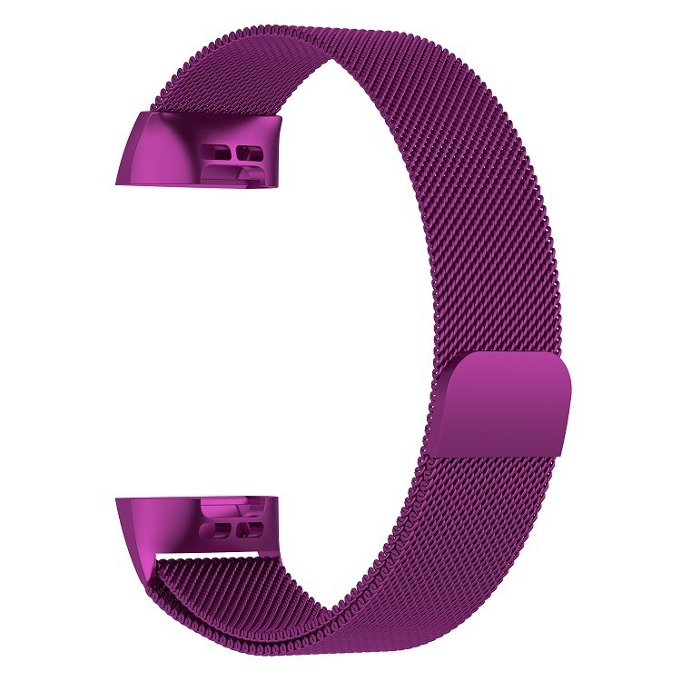  Armband fr Fitbit Charge 3/4 kedja Magnetiskt ls - Lila