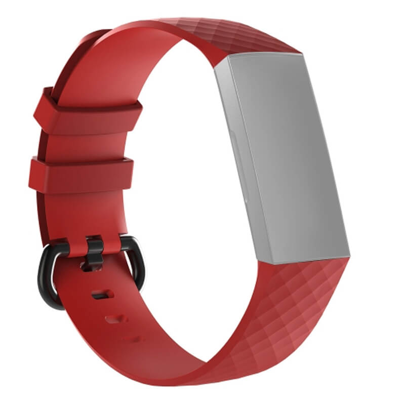  Armband fr Fitbit Charge 3/3SE/4 - Rd silikon 115-180mm