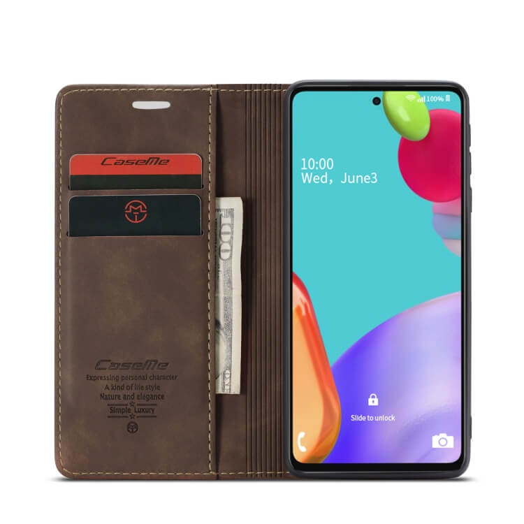 CaseMe Plånboksfodral Brun med kortplats för Galaxy A52 4G/5G