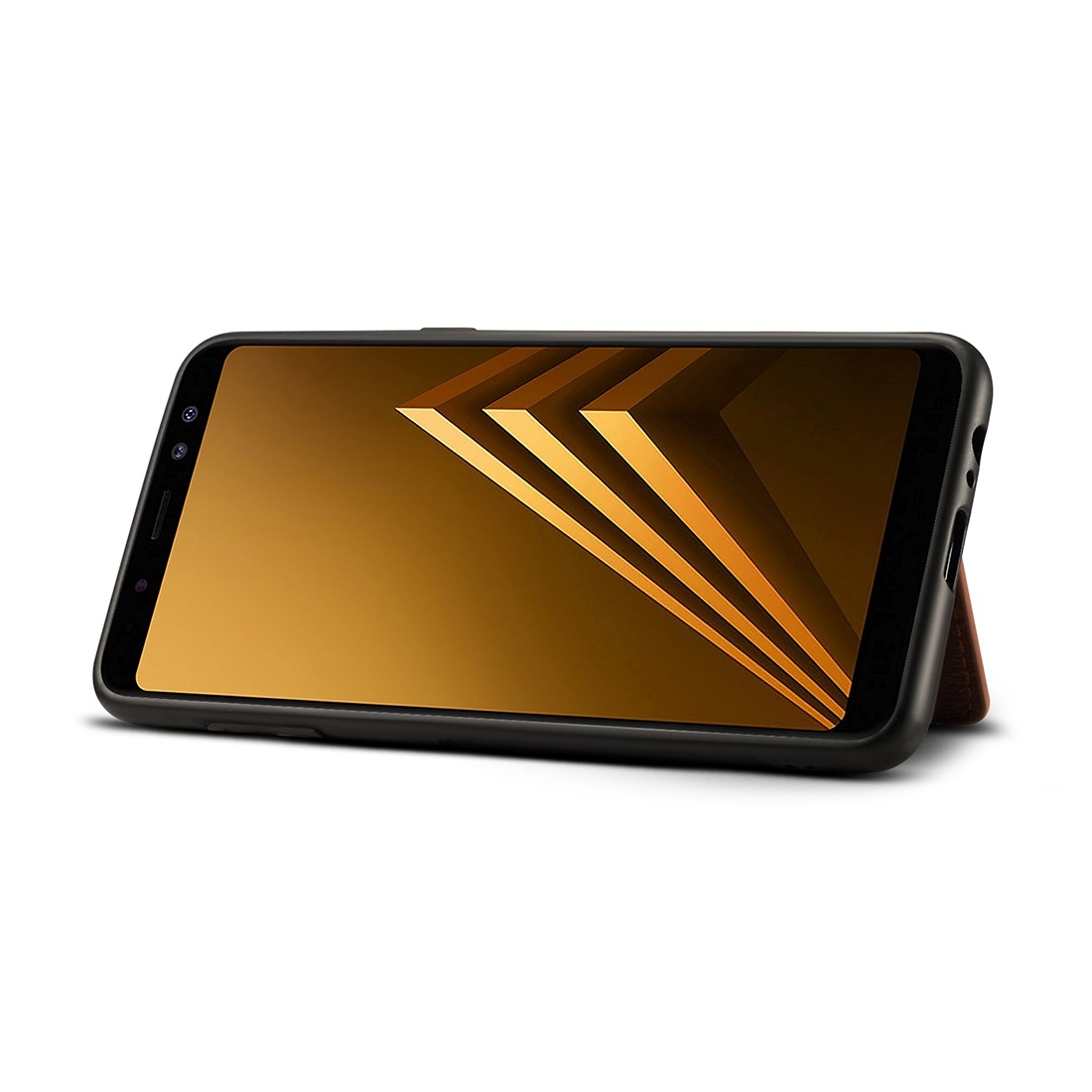 Dibase för Galaxy A8+ Skal med kortplats PU-läder